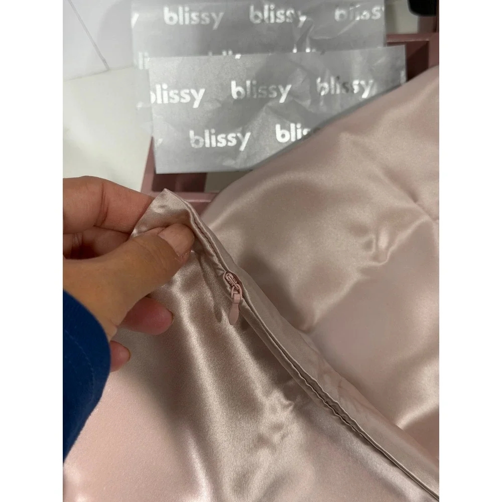 Blissy 100% Pure Mulberry Silk Pillowcase 22 Momme Rose Gold Standard Set of 2